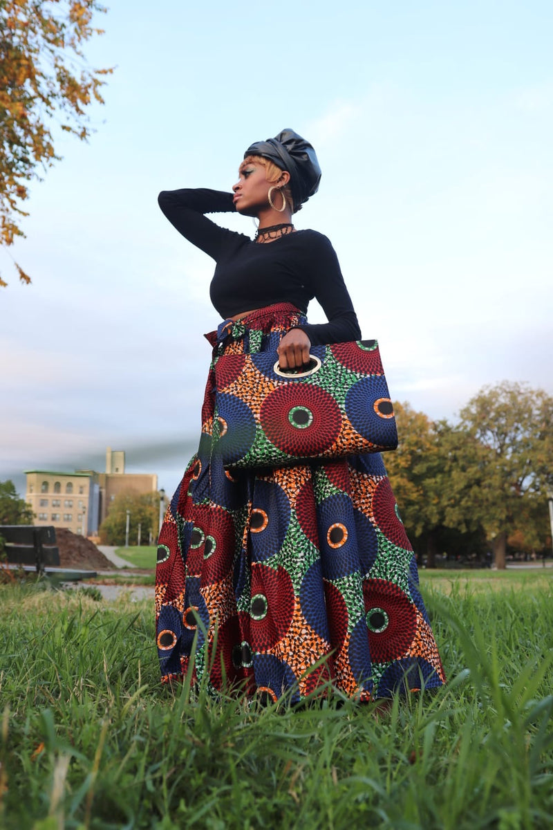 Ankara Maxi High waist | Front pockets