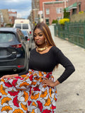 Abiah Print Maxi Skirt, Slip On Headwrap & Clutch Bag (REGULAR + PLUS)