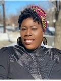 Sabra Gye Nyame Gold Print Slip On satin lined headwrap (spring collection)