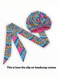 Dark blue Jeans  Slip On satin lined head wrap