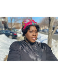 Bri Gold Print Slip On satin lined headwrap (spring collection)