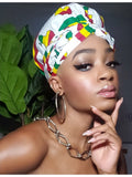 White Majesty Slip On satin lined headwrap and Mask