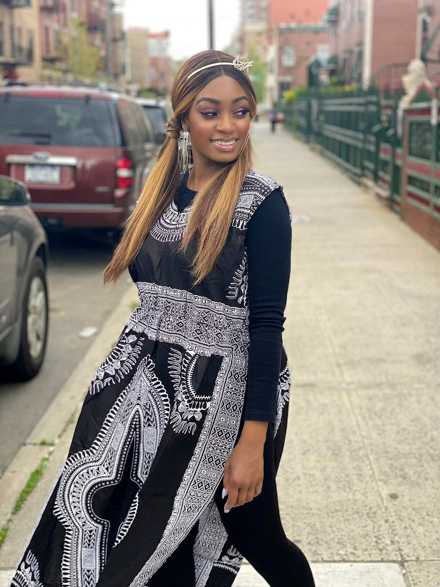 black and white african print dress African black and white fashion