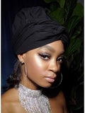 Black Slip On satin lined headwrap