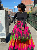 Pink passion Print Maxi Skirt, Headwrap, no bag (best seller) (REGULAR + PLUS)