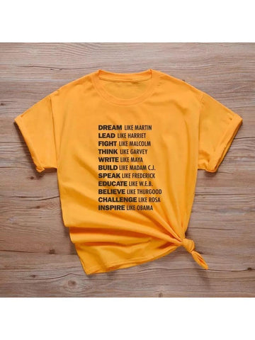 Black Influential Leaders Yellow T-shirt