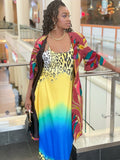 Yellow Fire Maxi Dress