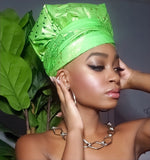 Angela Green Slip On satin lined headwrap