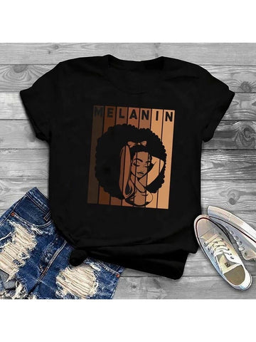 Melanin Afro Color Black T-shirt