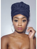 Dark blue Jeans  Slip On satin lined head wrap
