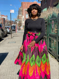 Pink passion Print Maxi Skirt, Headwrap, no bag (best seller) (REGULAR + PLUS)