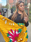 Yellow Floral Maxi Skirt & Small Headwrap ( no bag ) (REGULAR + PLUS)