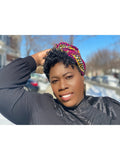 Sabra Gye Nyame Gold Print Slip On satin lined headwrap