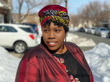 Red Royals Slip On Satin Lined Headwrap