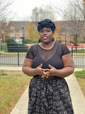Black and white Print  Maxi Skirt and Headwrap (REGULAR + PLUS)