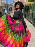 Pink passion Print Maxi Skirt, Headwrap, no bag (best seller) (REGULAR + PLUS)