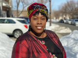 Red Royals Slip On Satin Lined Headwrap and Mask