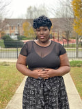 Black and white Print  Maxi Skirt and Headwrap (REGULAR + PLUS)