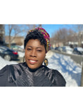 Sabra Gye Nyame Gold Print Slip On satin lined headwrap (spring collection)