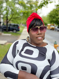 Steph Red Pre Tied Headwrap / turban