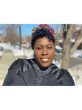 Sabra Gye Nyame Gold Print Slip On satin lined headwrap