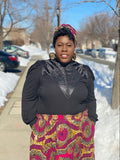 Sabra Gye Nyame Gold Print Slip On satin lined headwrap