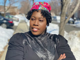 Bri Gold Print Slip On satin lined headwrap and Mask (spring collection)