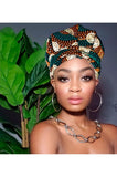 Kai Gye Nyame Gold Print Slip On satin lined headwrap