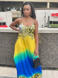 Yellow Fire Maxi Dress