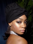 Black  Slip On satin lined headwrap