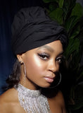 Black  Slip On satin lined headwrap