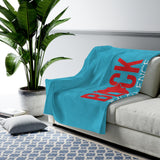 Black Excellence Blue Velveteen Plush Blanket