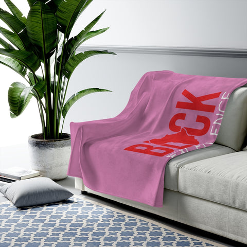 Black Excellence Pink Velveteen Plush Blanket