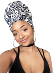 Black and white headwrap - Glamorous Chicks Cosmetics