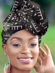 Black and White African Head wrap (Gele)