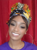 Jordan mixed print Slip On satin lined headwrap