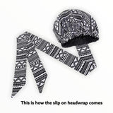 Joy Army Print Slip On satin lined headwrap