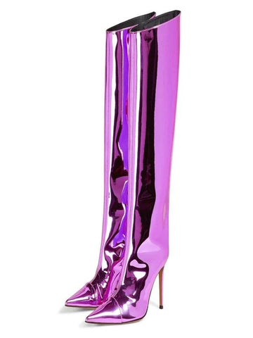 Lyla Knee High Boots - Purple