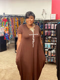 Sheyna Brown Faith Oversized Short Sleeve Maxi Dress (no bag)