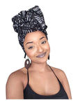 Default type -  - African Royale Black and White Headwrap - Glamorous Chicks Cosmetics - 2