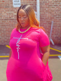 Grefiel Fuchsia Pink Faith Comfy Maxi Dress (No bag)