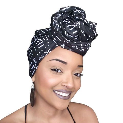  -  - Black and white Headwrap - Glamorous Chicks Cosmetics - 1