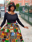 Adonis Mixed Print Skirt and headwrap (No bag)( Fall Bestseller) (REGULAR + PLUS)