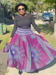 Cherian Print Maxi Skirt, Small Headwrap & Bag Set (Fall Bestsellers)