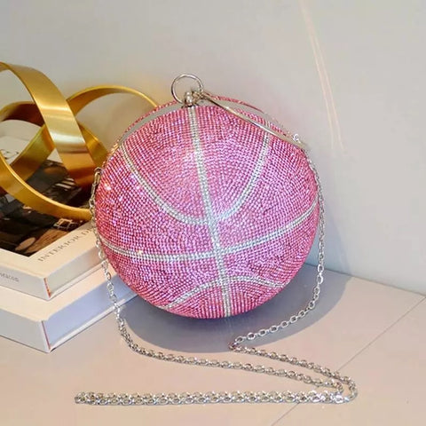 Pink basketball (bag) Rhinestone Purse