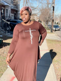Brown Faith Oversized Maxi Dress (no bag)