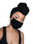 Midnight Black Stretched headwrap only