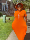 Orange  maxi faith  dress  (no bag) (Fall best seller) (REGULAR + PLUS)