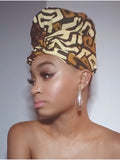 Zavia Print Satin Lined Slip On Headwrap and Mask