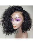 Pre-Plucked 13"x4" Lace Front Curly Bob Wig 150% Density lace front Human hair wig